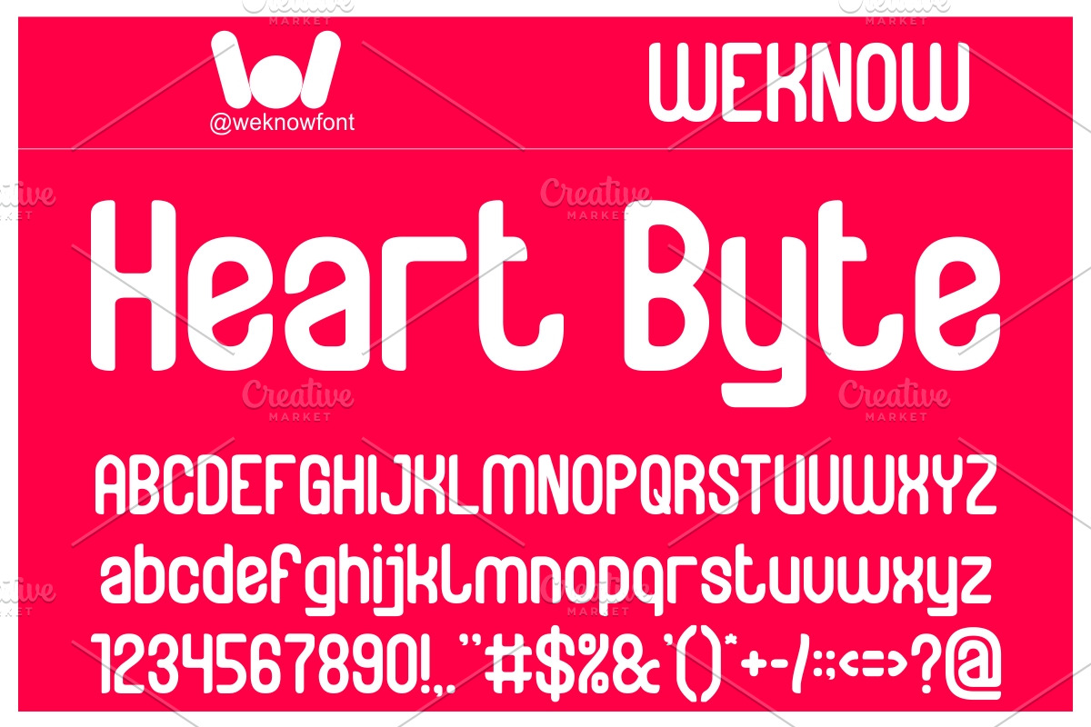 Heart Byte font, a Sans Serif Font by weknow (Photo 1 of 8)