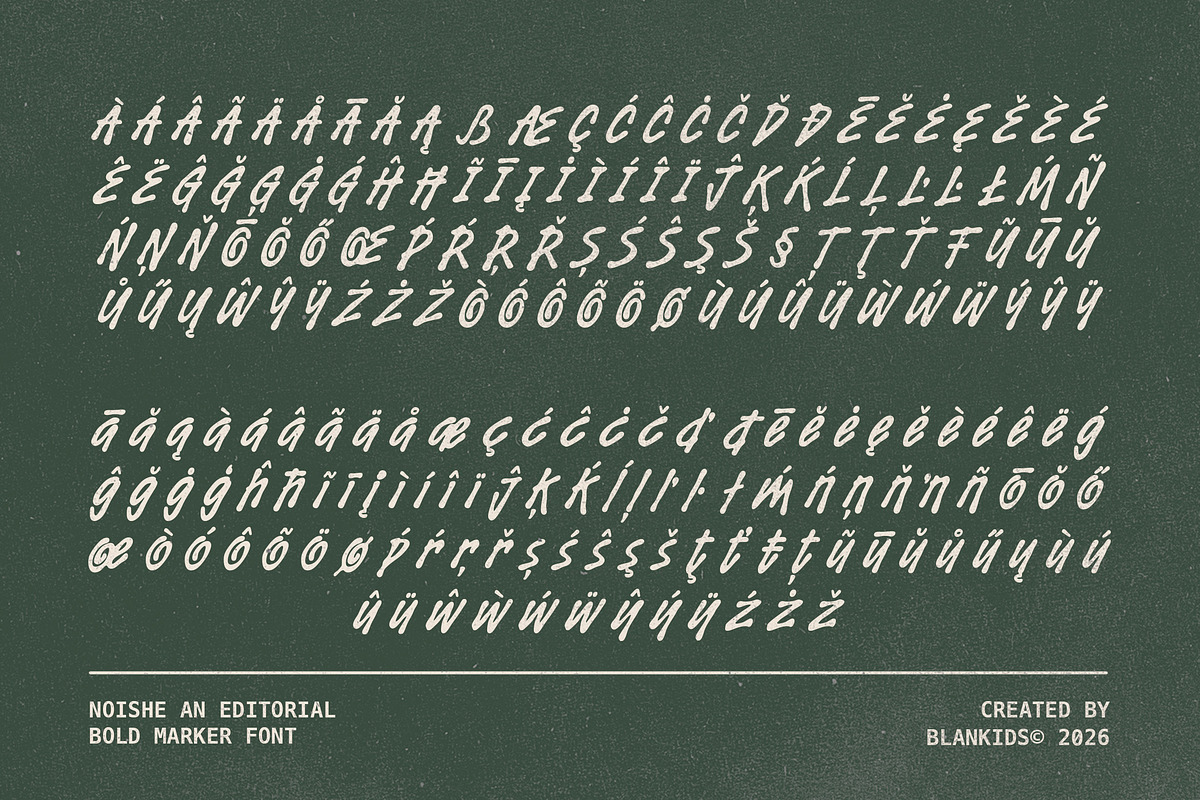 Noishe - Editorial Bold Marker Font, a Handwritten Font by Blankids Studio (Photo 11 of 11)