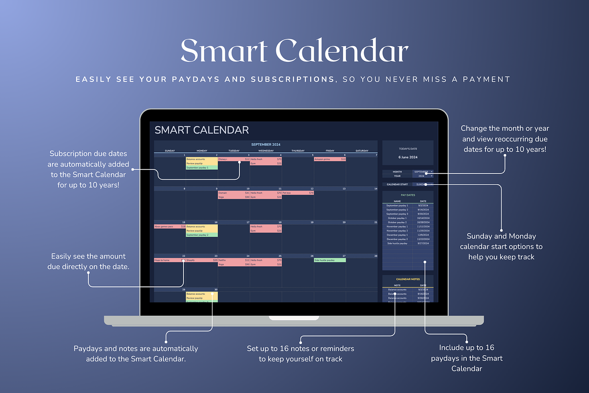 Standard Paycheck Budget - Darkmode, a Templates & Theme by The Creative Plans co (Photo 6 of 10)