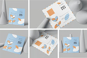 Square Post Card Mockups, an Advertising Mockup by megostudi0 (Thumbnail 1 of 7)