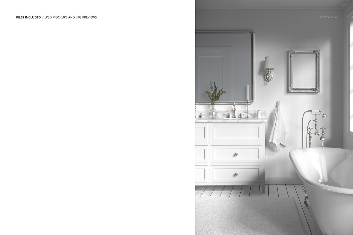 Victorian Bathroom Wallpaper Mockup, a Household Mockup by creatsy5 (Photo 2 of 6)