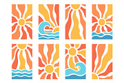 Sun rays and sea waves background, a Background Graphic by Elena Pimukova (Thumbnail 1 of 4)