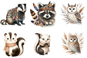Boho Woodland Animal Clipart Bundle, an Illustration by DreamArtGraphic (Thumbnail 4 of 4)