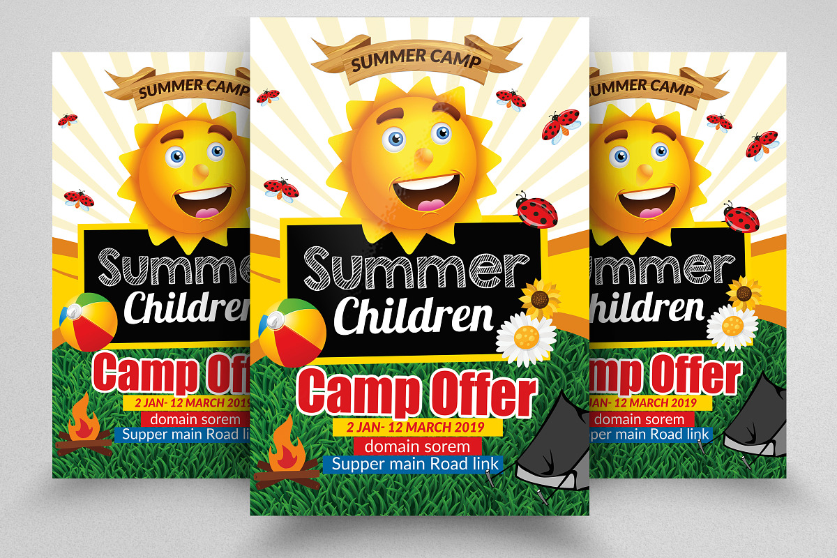 Summer Camp Flyer Template, a Flyer Template by Psd Templates (Photo 1 of 2)
