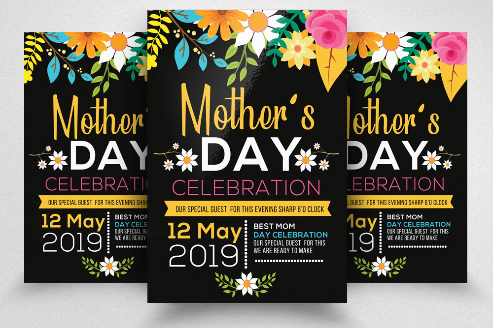 Floral Mother's Day Flyer Templates, a Flyer Template by Design Up