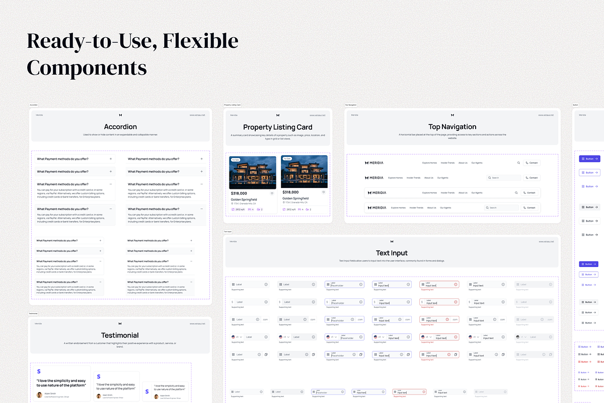 Meridia - Real estate website UI Kit, an UI Kit Template by KushJain (Photo 3 of 7)
