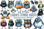 Zombie Birds Clipart, Quirky Hallow, an Illustration by Sublimation Artist (Thumbnail 1 of 6)