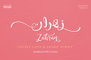 Zahran | A Lovely Handwritten Script, a Script Font by Namela Studio