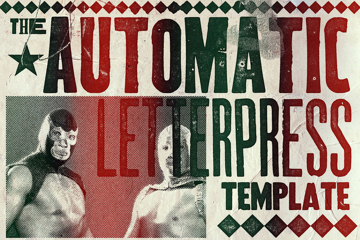 The Letterpress Template + Fonts, an Action Add-On by Misprinted Type (Photo 1 of 9)