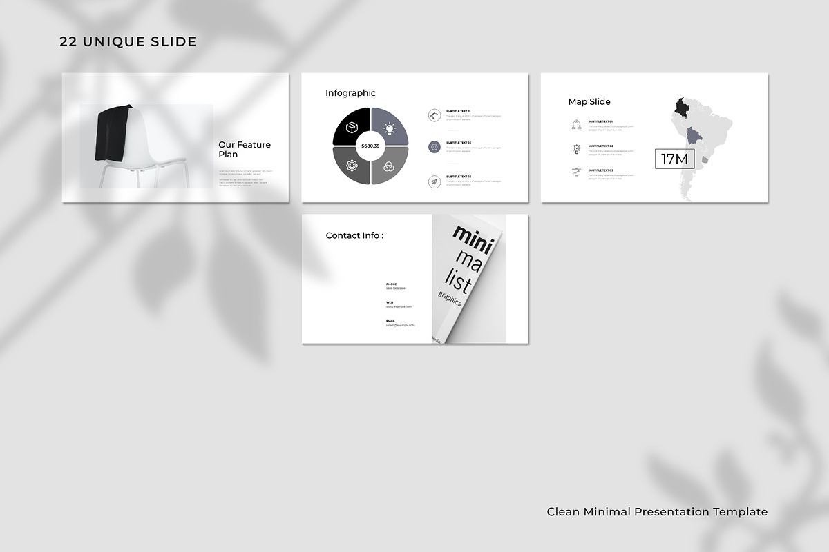 Clean Minimal Black White Presentati preview 7