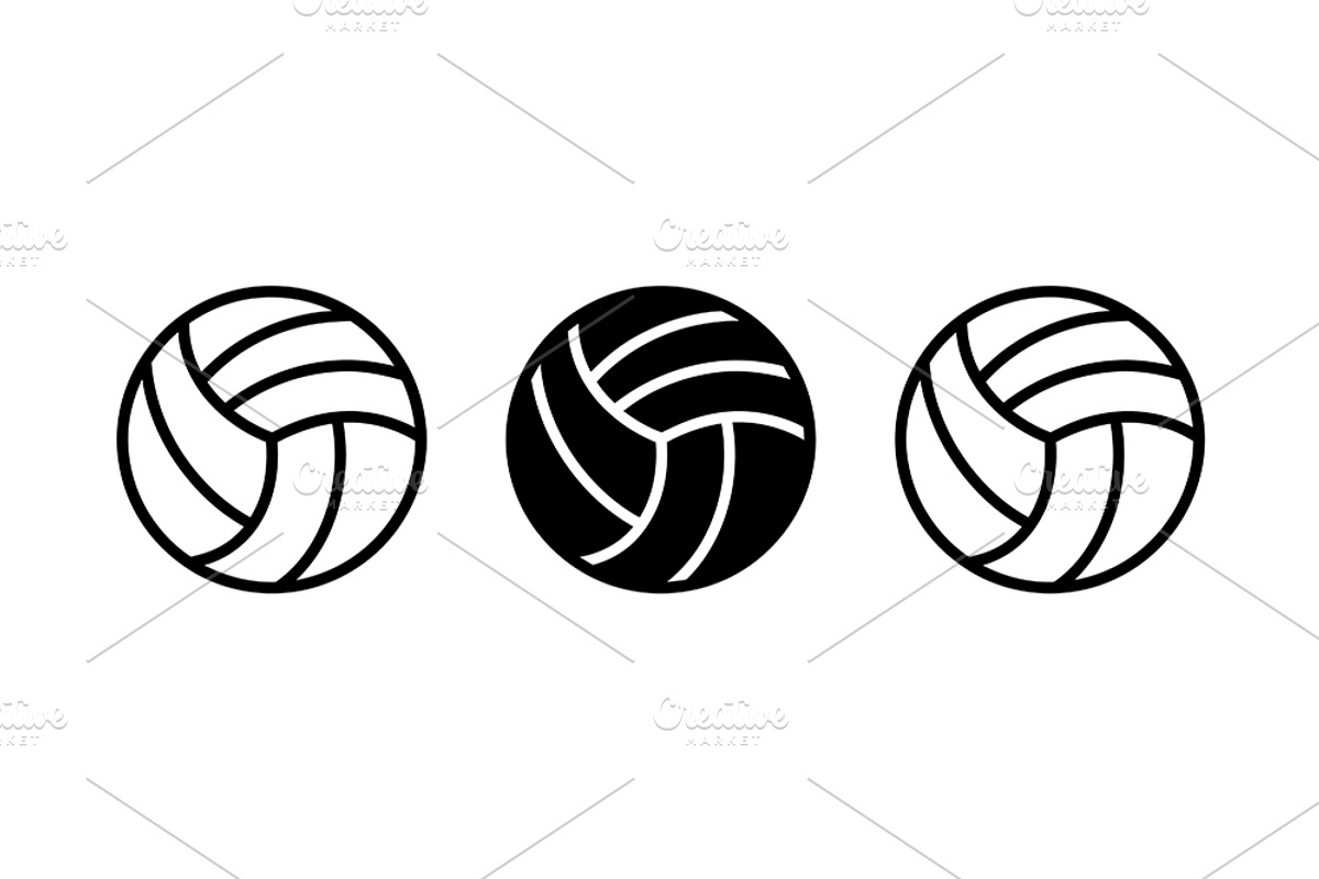 Volleyball Icon Set, a Solid Icon by Artonix (Photo 2 of 2)