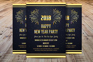 Happy New Year 2018 Invitations, a Card Template by Madhabi Studio