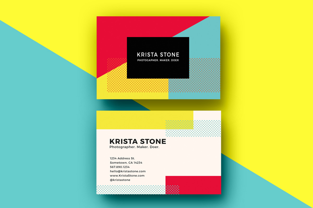Geo Shapes Business Cards Template, a Business Card Template by Nova Donna (Photo 2 of 4)