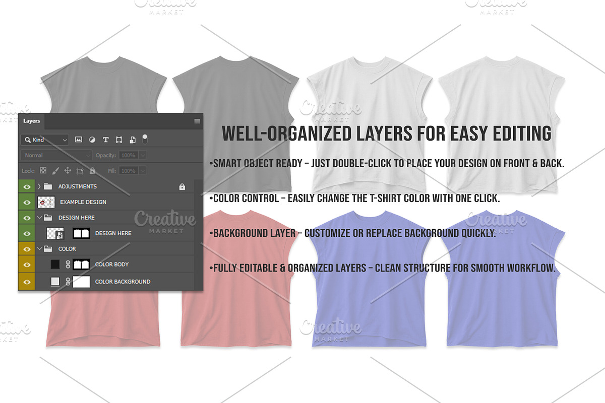 4K Sleeveless T-Shirt Mockup PSD, a Shirt Mockup by std.badboy (Photo 3 of 4)