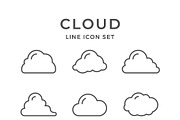 Set line icons of cloud, an Outline Icon by motorama (Thumbnail 1 of 2)