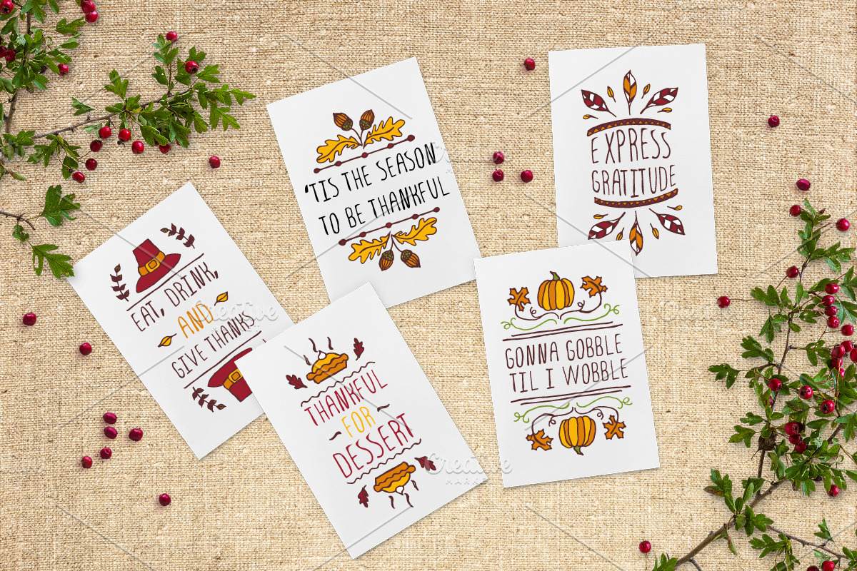 50 Thanksgiving greeting cards, a Decorative Illustration by AV Design (Photo 3 of 10)