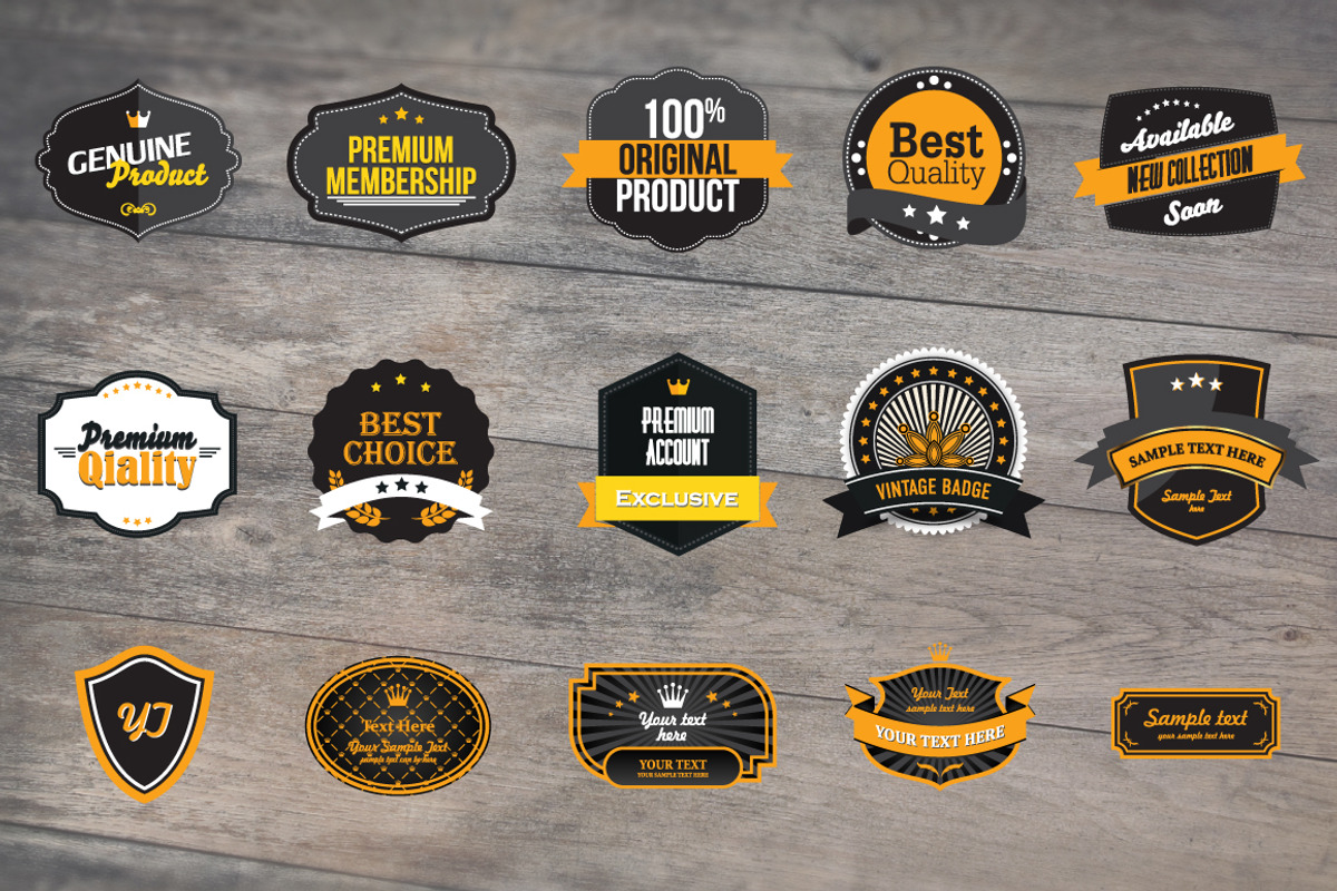 30 Vector Badges preview 3