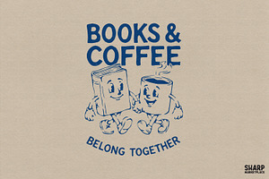 Books & Coffee Belong Together Book, an Object Graphic by SharpMarketplace
