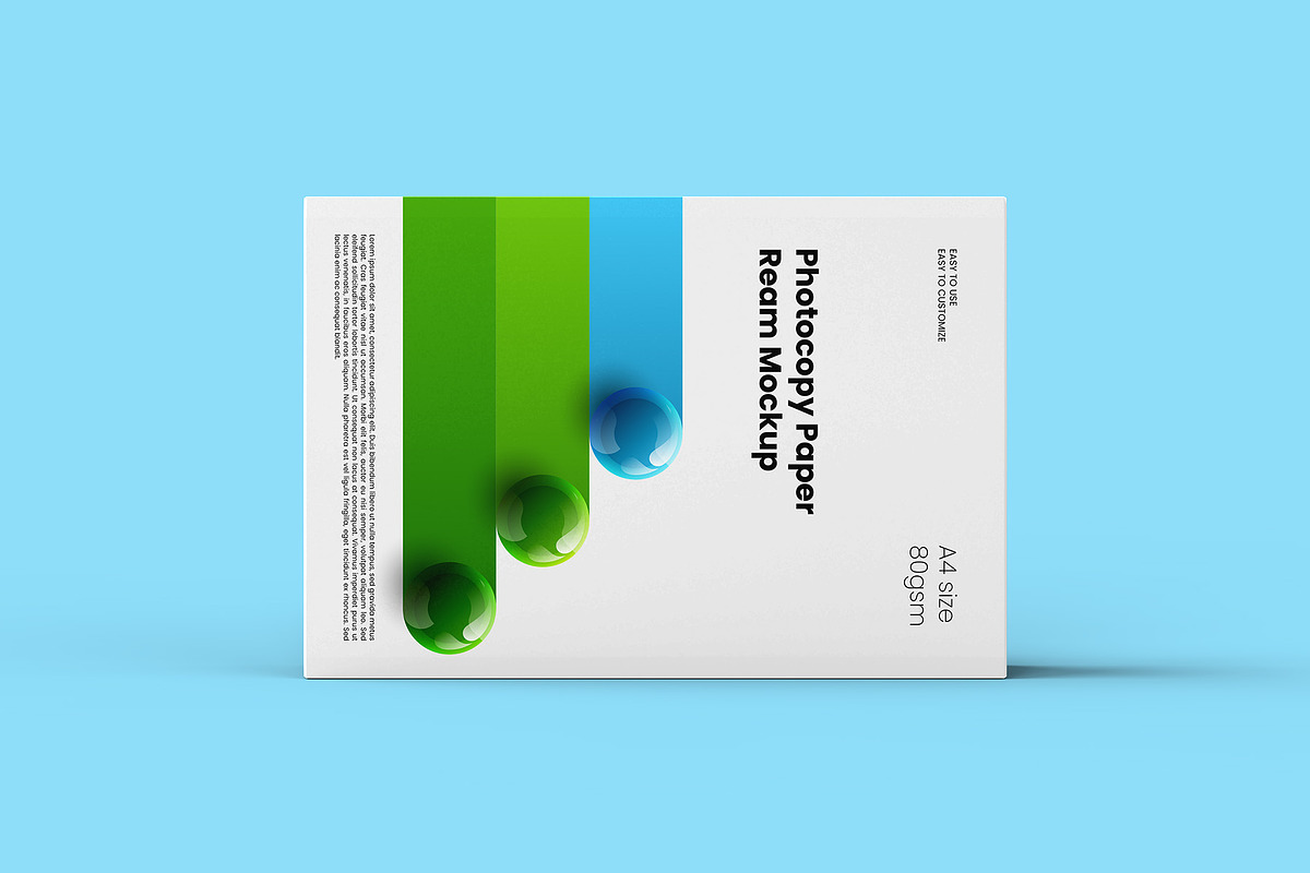 Photocopy Paper Ream Mockup, a Packaging Mockup by Illusiongraphic (Photo 4 of 20)