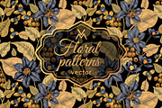 Floral patterns with clematis., a Pattern Graphic by MarinaVorontsova (Thumbnail 1 of 8)