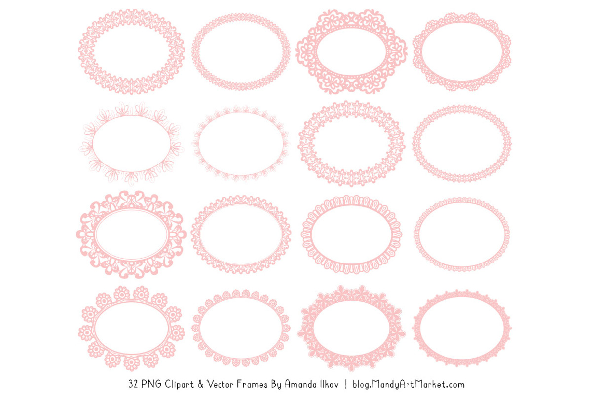 Soft Pink Round Lace Frames, an Illustration by Amanda Ilkov (Photo 4 of 5)