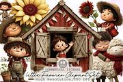 Watercolor little Farmer Clipart Set, an Illustration by Sublimation Artist (Thumbnail 1 of 6)