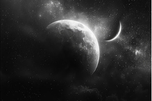 Celestial elegance, a moonlit galaxy, a Background Photo by Ylivdesign