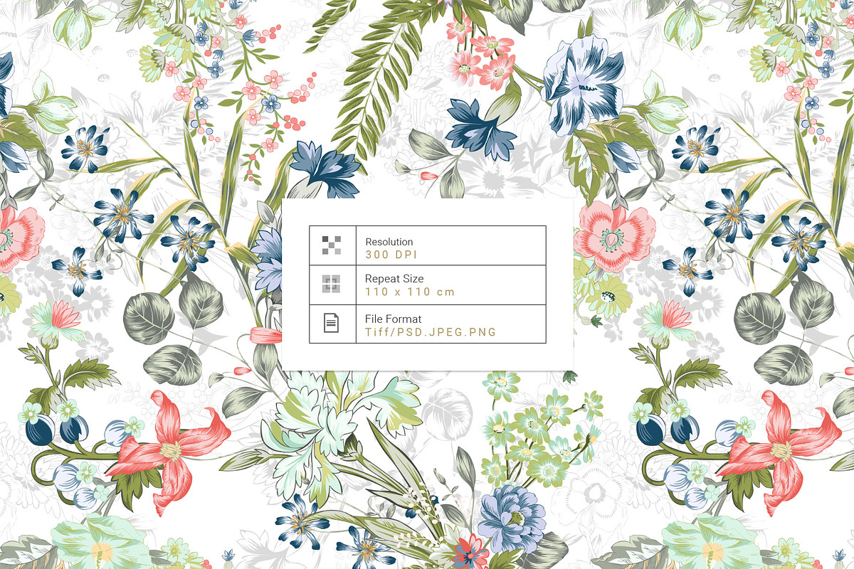 Meadow Flowers Floral Pattern, a Pattern Graphic by Pink Linen (Photo 3 of 12)