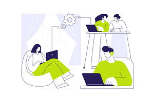 Coworking space isolated cartoon, a Finance Illustration by Visual Generation