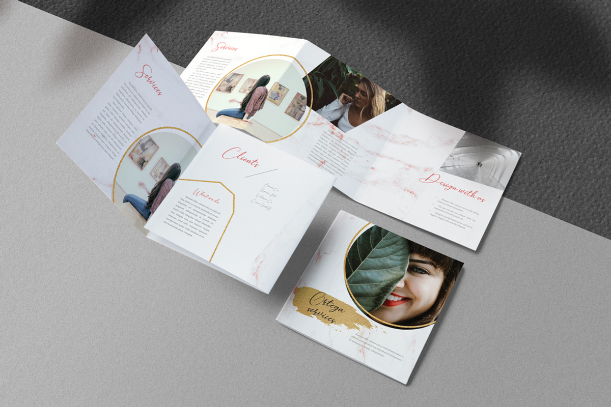 Gold Brush Square Trifold Brochure, a Brochure Template by Kahuna Design (Photo 1 of 4)