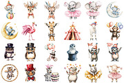 Watercolor Cute Baby Circus Animals, an Illustration by Sublimation Artist (Thumbnail 2 of 6)