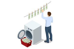 Isometric vector of a man hanging, a Finance Illustration by Golden Sikorka