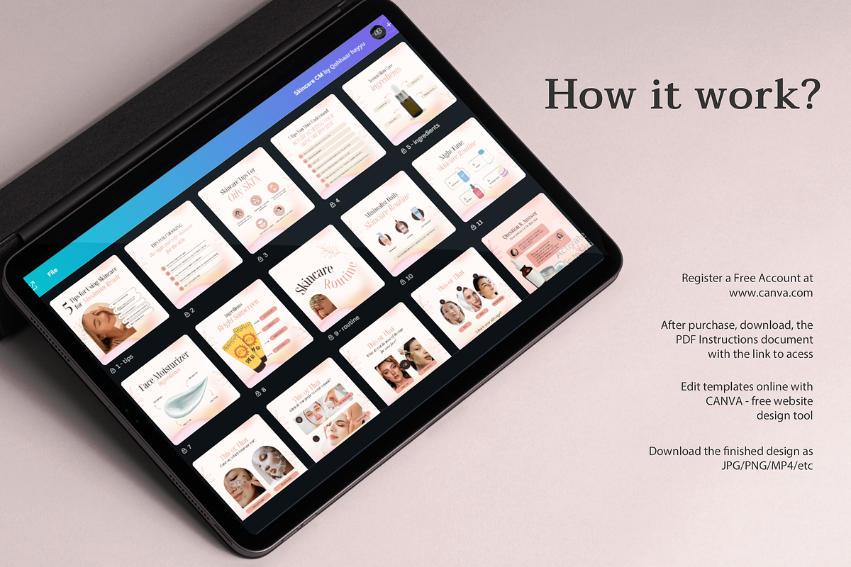 Skincare Instagram Canva Template, a Social Media Template by Azruca (Photo 10 of 10)
