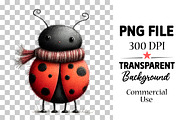 Quirky Ladybug Clipart, an Illustration by Watercolor design (Thumbnail 5 of 6)