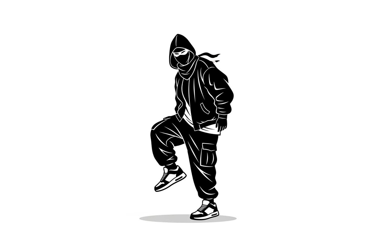Hooded Street Ninja Silhouette, a Graphic by Gfx_Store (Photo 9 of 10)