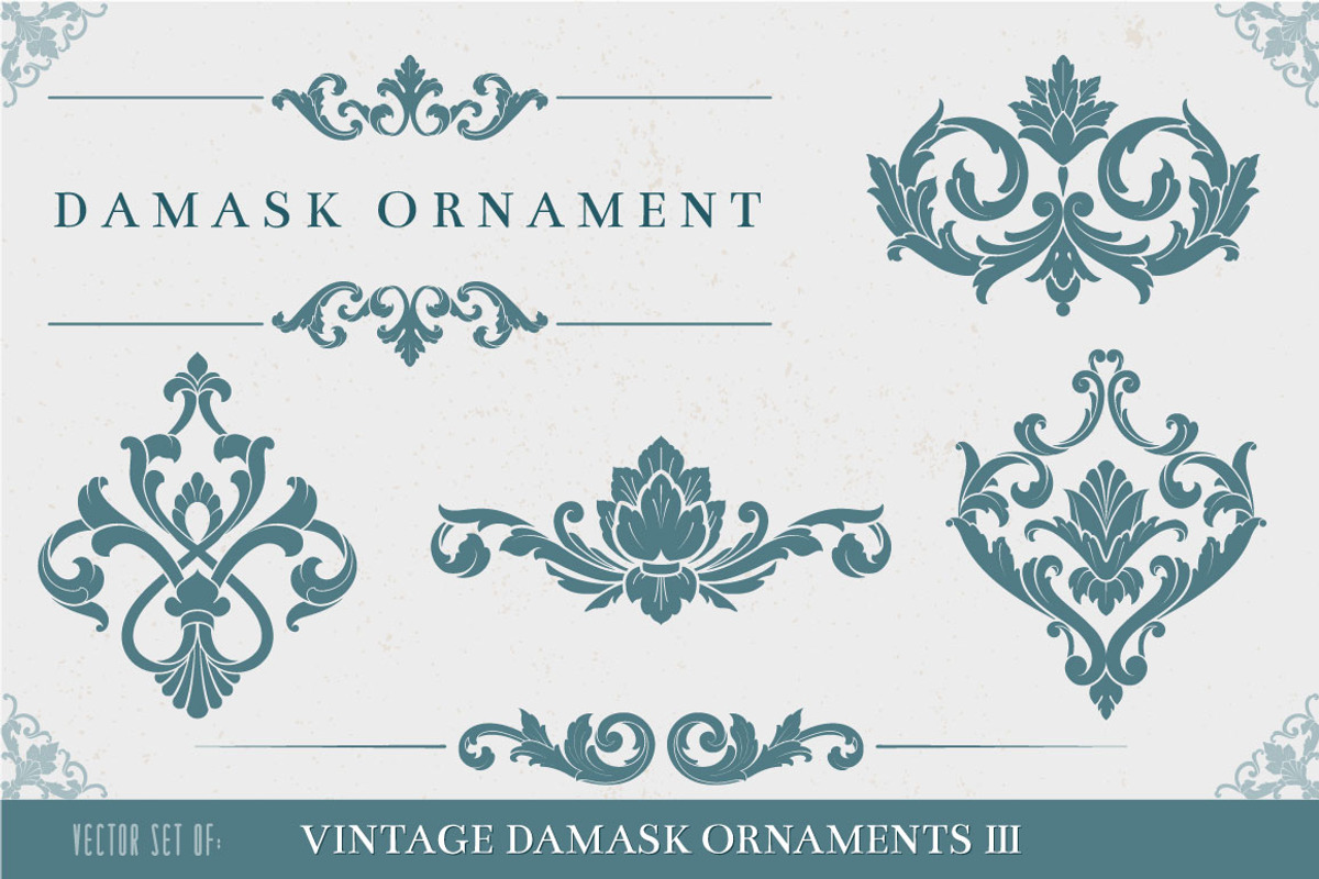 Vintage Damask Ornaments, a Decorative Illustration by Solana (Photo 1 of 3)