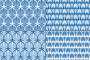 Blue White Greek Ornamental Patterns