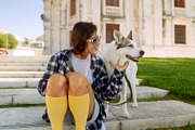 Woman with White Dog Photos, an Animal Photo by Tekso (Thumbnail 2 of 6)