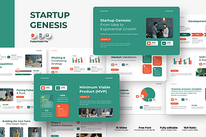Startup Genesis PowerPoint Template, a Presentation Template by QR Design Studio