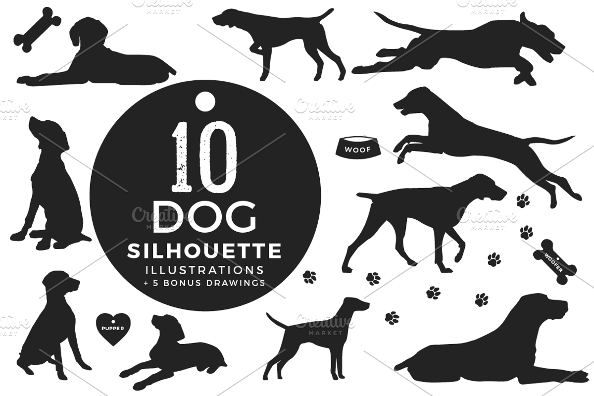 10 Dog Illustrations/Clip art, an Animal Illustration by Onyx Templates (Photo 1 of 4)