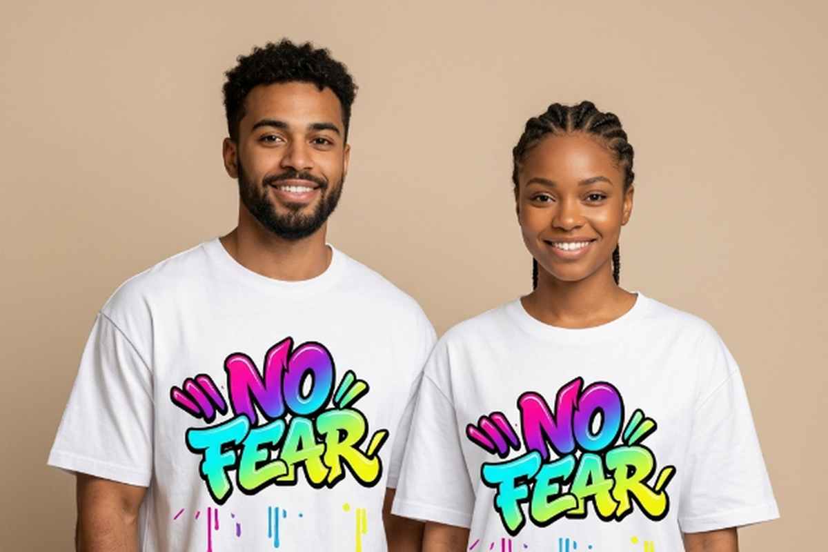 No Fear Graffiti Typography, a Shirt Mockup by Vector Stall (Photo 4 of 15)