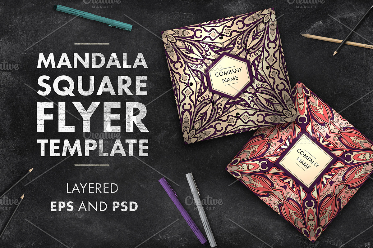 Two mandala flyers templates 01, an Invitation Template by Maria_So