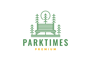 park chair relax line logo design, a Branding & Logo Template by devastd