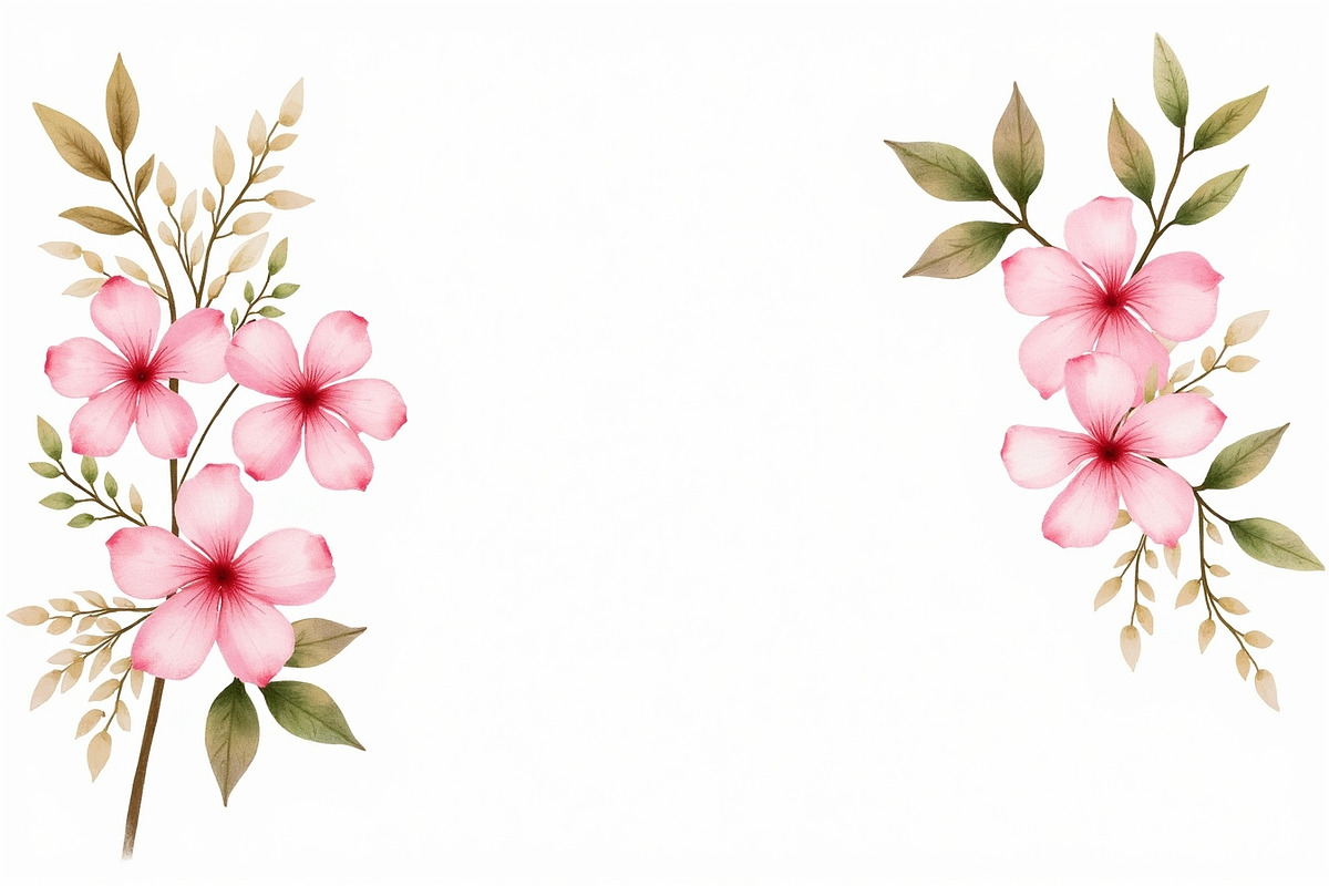 Romantic Pink Floral Clipart, an Illustration by jahid234 (Photo 6 of 11)