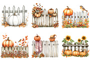 Fall Pumpkin Fence Clipart, an Illustration by CitraGraphics (Thumbnail 4 of 6)