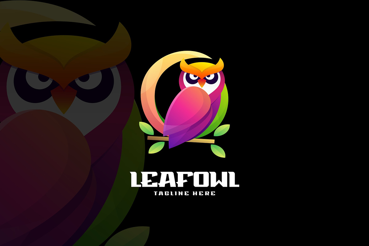 Leaf Owl Gradient Colorful Logo., a Branding & Logo Template by ModalTampang