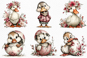 Whimsical Easter Duck Clipart Bundle, an Illustration by Craft Nest (Thumbnail 5 of 11)