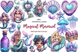 Magical Mermaid Sublimation Bundle, an Illustration by CreationArt