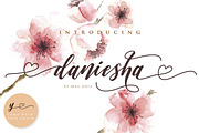 Daniesha - Romantic Font Script, a Script Font by Masanis (Thumbnail 1 of 11)