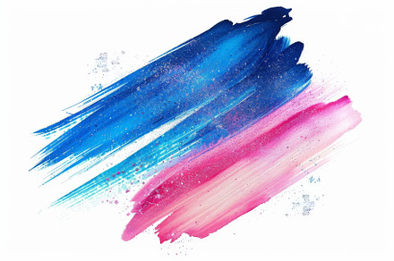 Abstract blue and pink watercolor st, an Abstract Photo by Pixeness